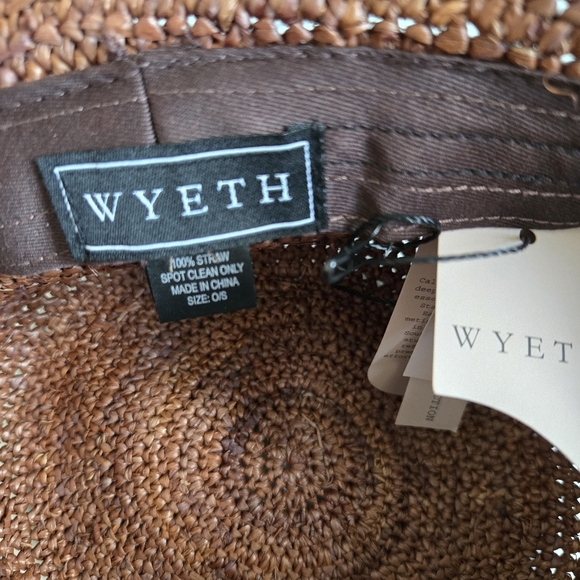 New Wyeth Aden Hand Crocheted 100% Raffia Straw Chocolate Bucket Hat O/S NWT - Picture 10 of 10